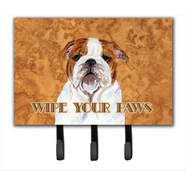 Carolines Treasures SS4896TH68 6 x 9 in. Bulldog English Wipe Your Paws Leash or Key Holder, Carolines Treasures, Mfr#: SS4896TH68